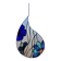 Vitrail décoratif “Goutte d’eau” – Verre coloré fait main, 40 × 40 cm