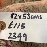 Small Vintage Turkish Rug 82x53 cm, Short Runner, Tribal, Shabby, Mini Carpet