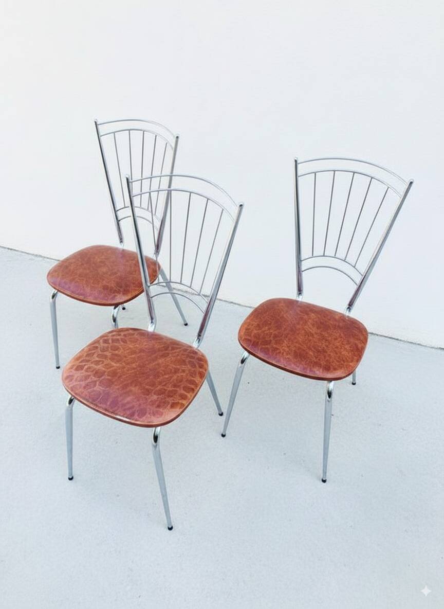 Set of 3 vintage designer chairs