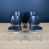 Set of 4 black dining room chairs from the 2000s