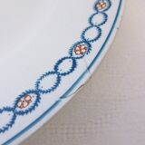 Set of 3 vintage flat plates from the Longwy factory, Floreal model
