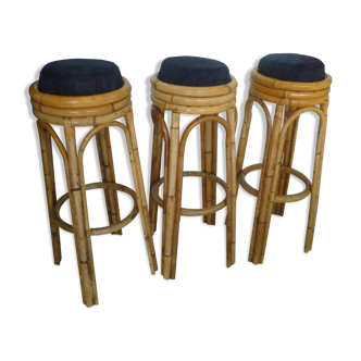 Tabourets de bar en rotin