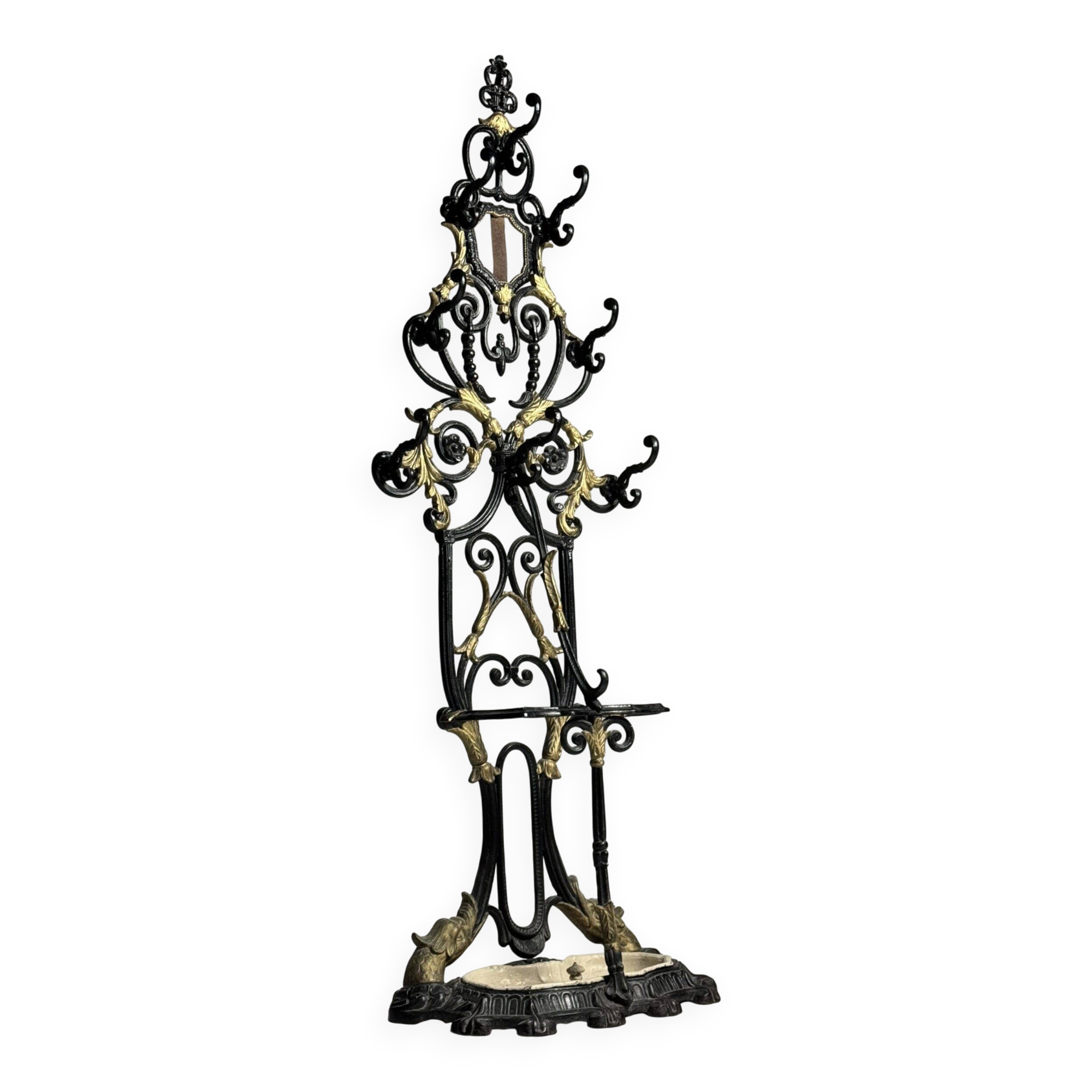 19th century cast iron coat rack
