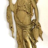 Pair of gilded bronze bas-reliefs of women