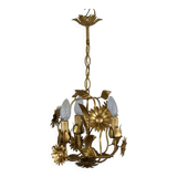 golden chandeliers with flowers.