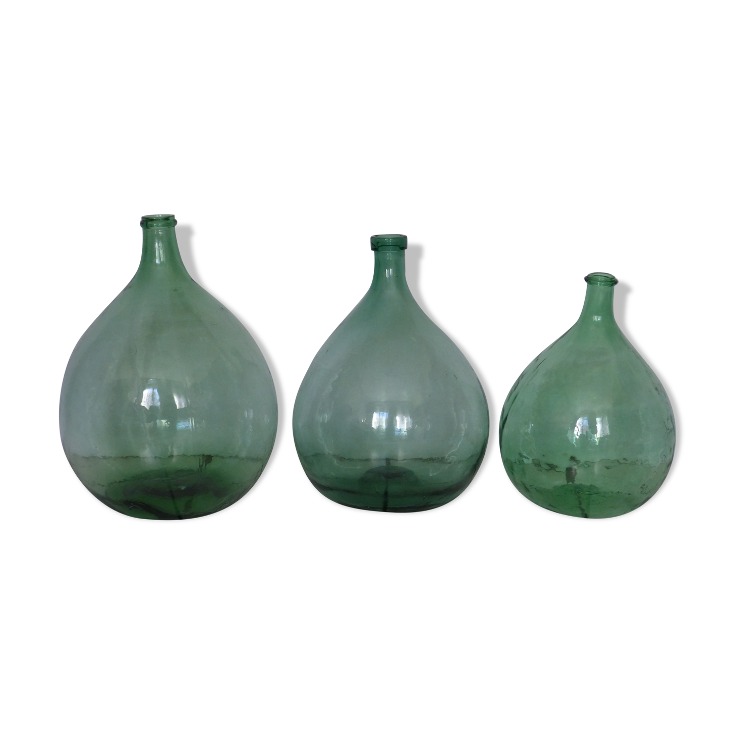 Set of 3 old Vintage 20 demijohn L-15L - 10L