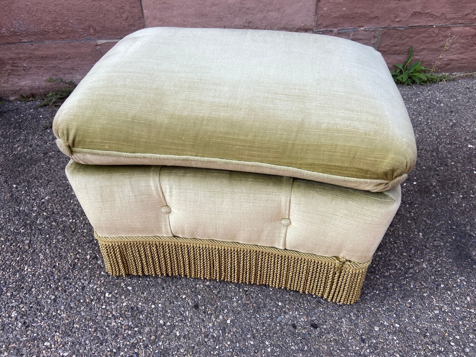 Pouf very large footrest old ottoman stool Art Deco 1940