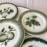 lot of 6 dessert plates in slip Pexonne early twentieth century