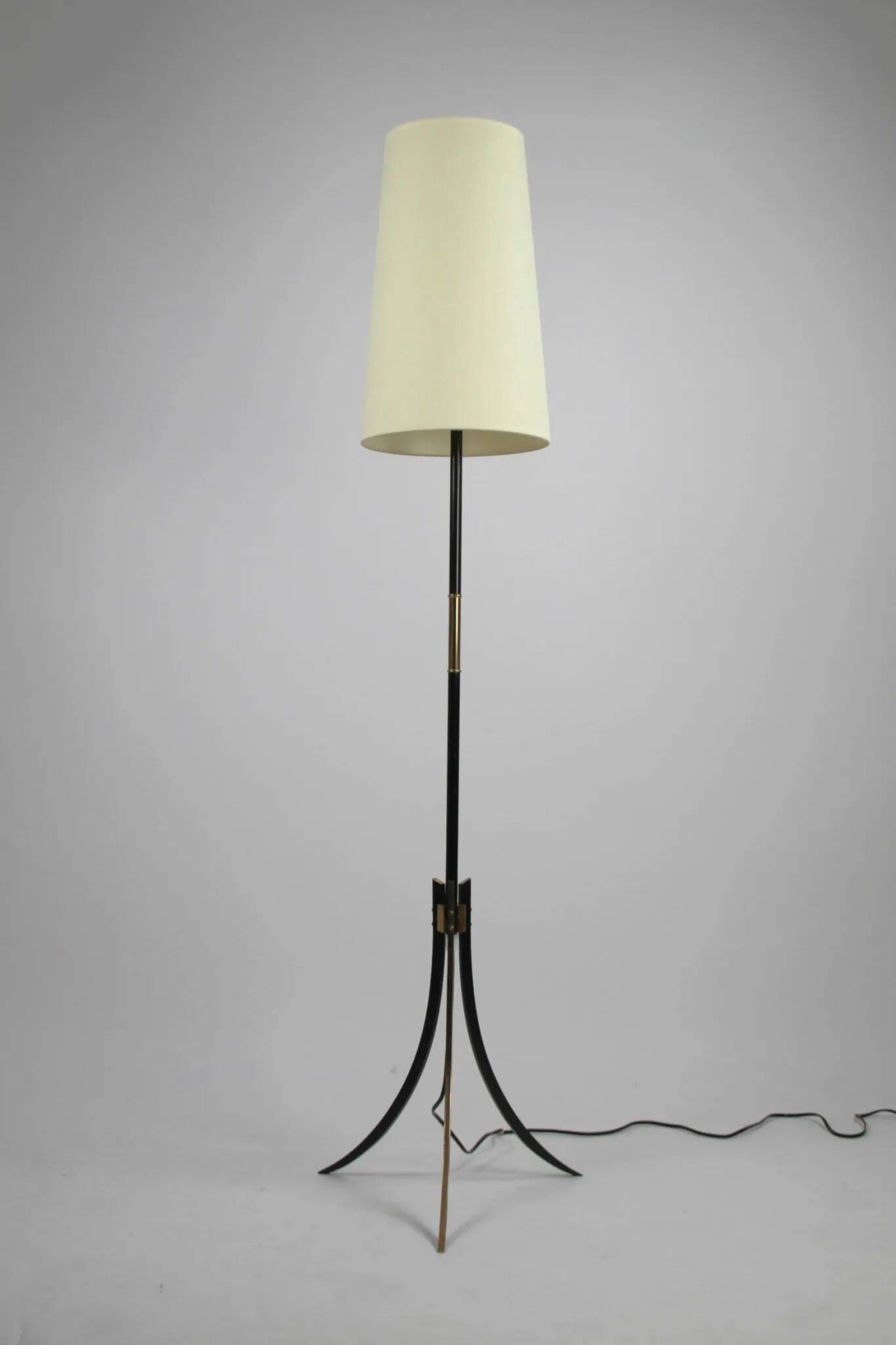 Black and Brass Floor Lamp, Model KT 706 — Konsthantverk Tyringe, Sweden, 1950s