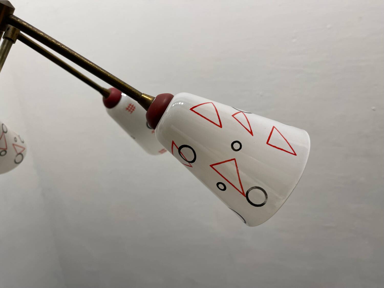 Italian Geometric Bronze chandelier 1950’s