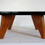 Mini vintage red formica pedestal table or stool