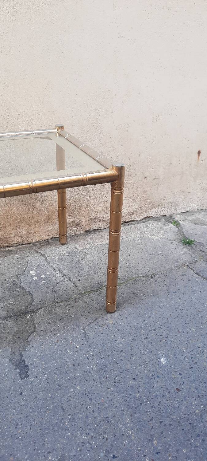 Gold-plated brass coffee table