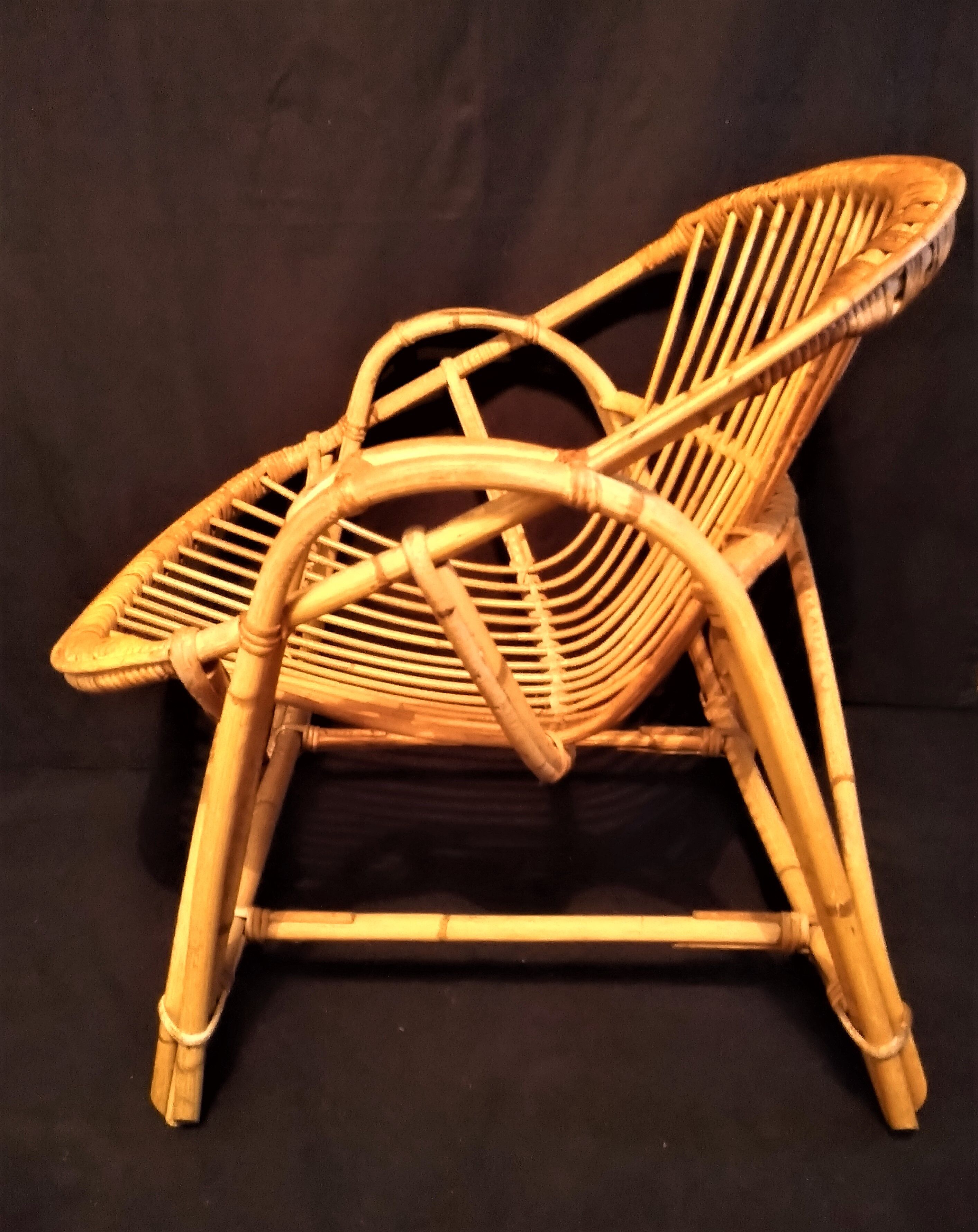 Adult rattan shell armchair