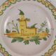 Antique plate in majolica Italy mid-19th century