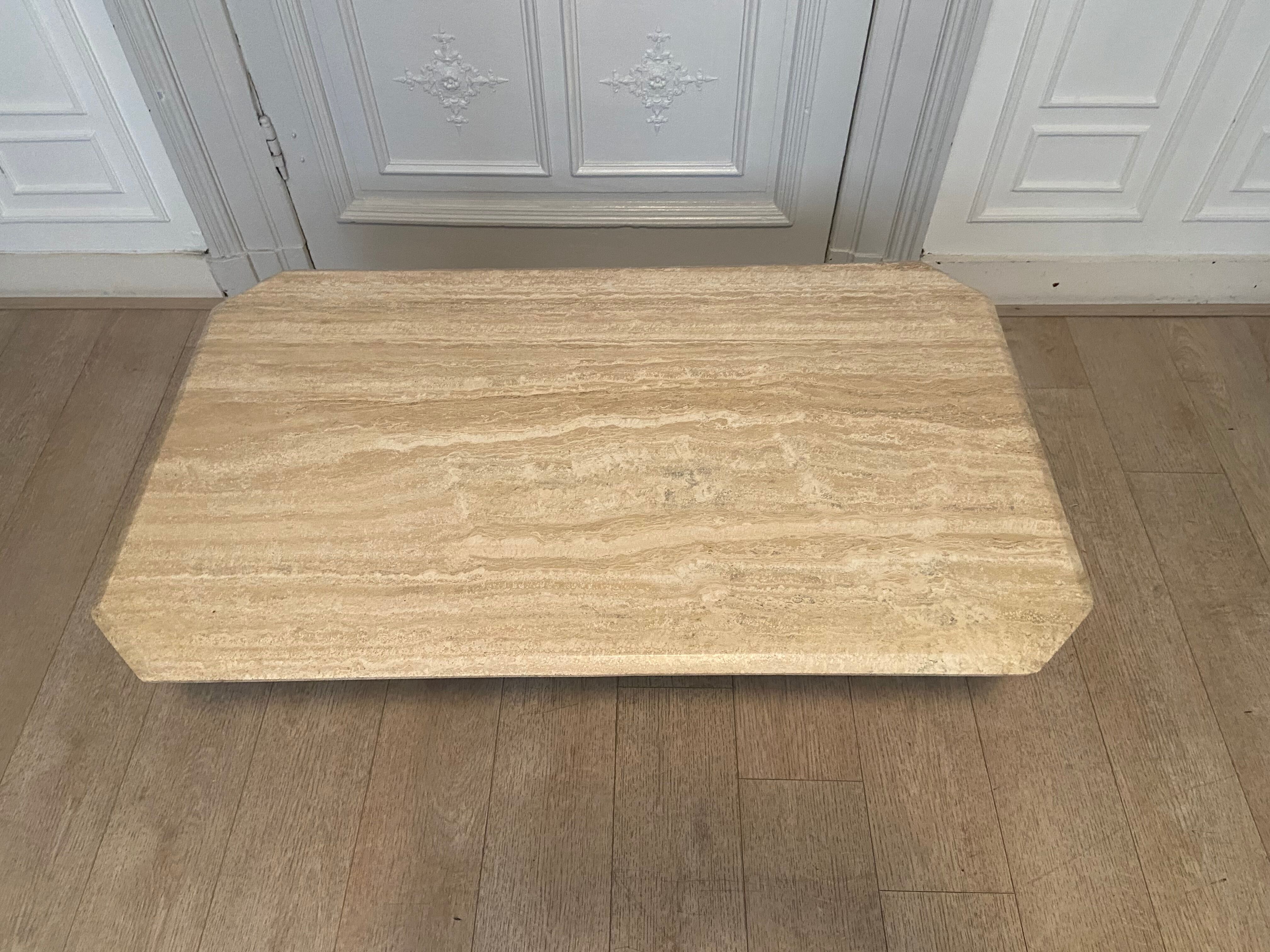 Travertine coffee table, Italy, 1980s
