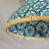 Modern bamboo turquoise wall sconce