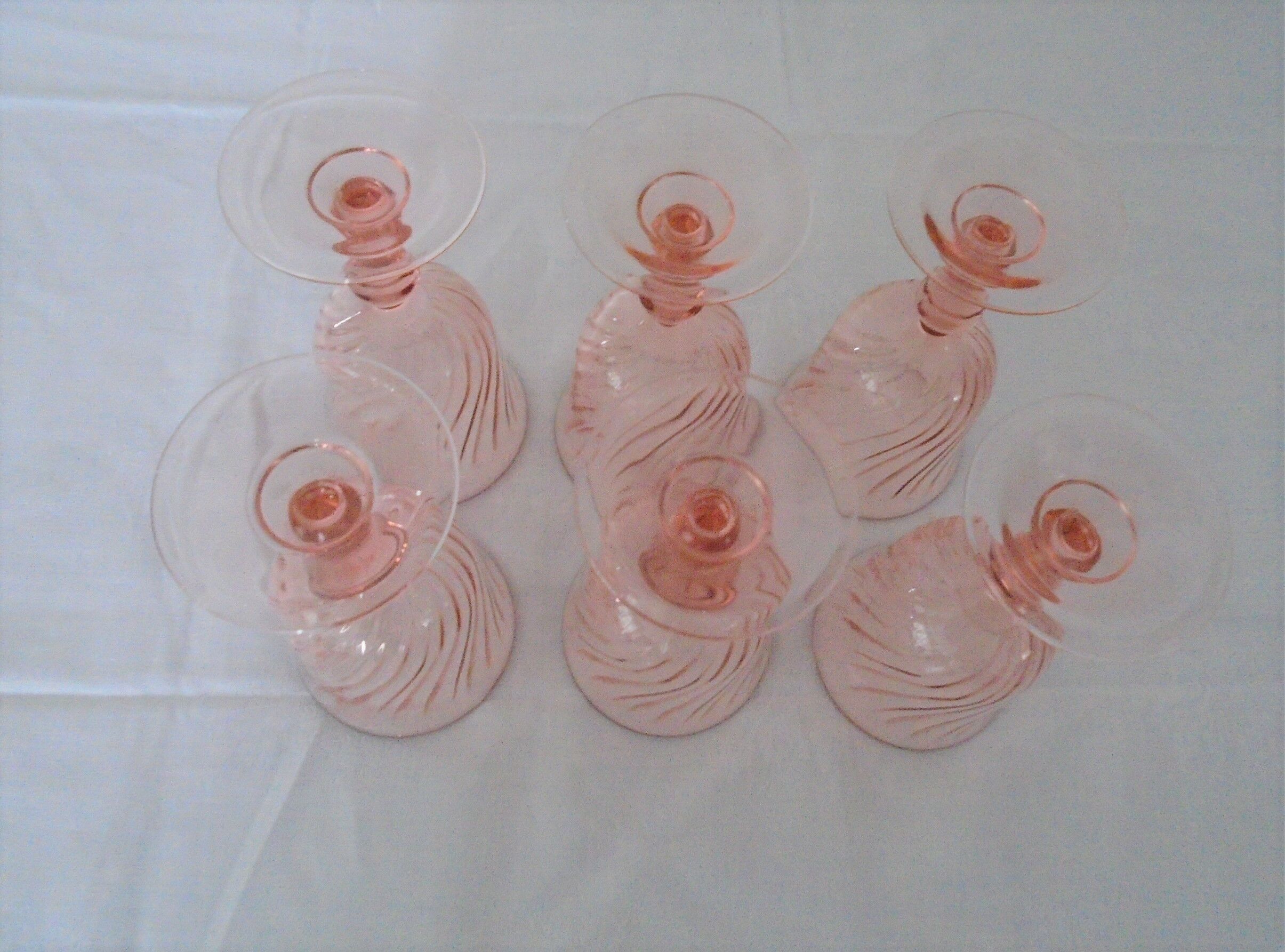 6 large pink glasses Luminarc rosaline twists