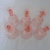 6 large pink glasses Luminarc rosaline twists