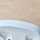 White wall-mounted soap dish in porcelain, 1950s.