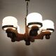 Lustre scandinave en pin & opaline par Jan Wickelgren pour Aneta Sweden, 1970s
