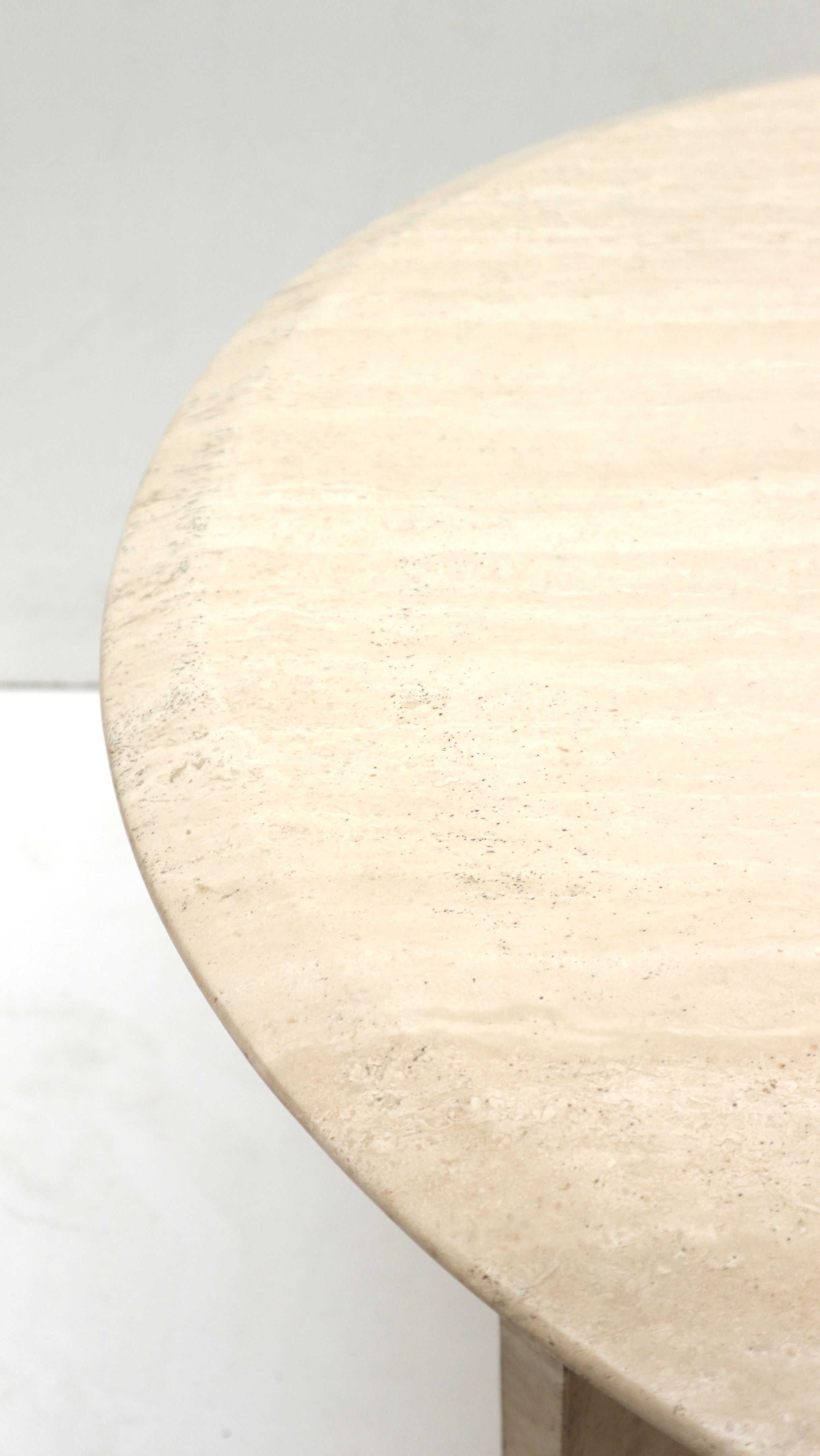 Oval travertine coffee table made in the 1970s