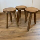 Suite of 3 minimalist tripod stools