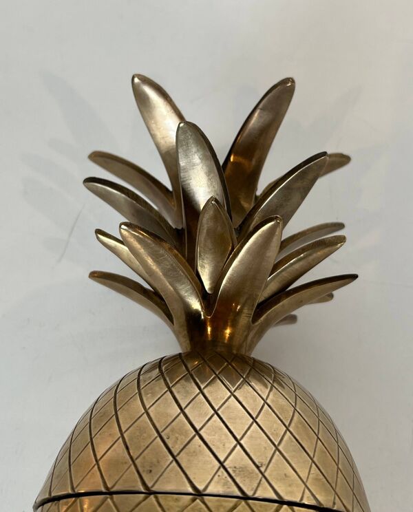 Seau à glaçon ananas en laiton et acier