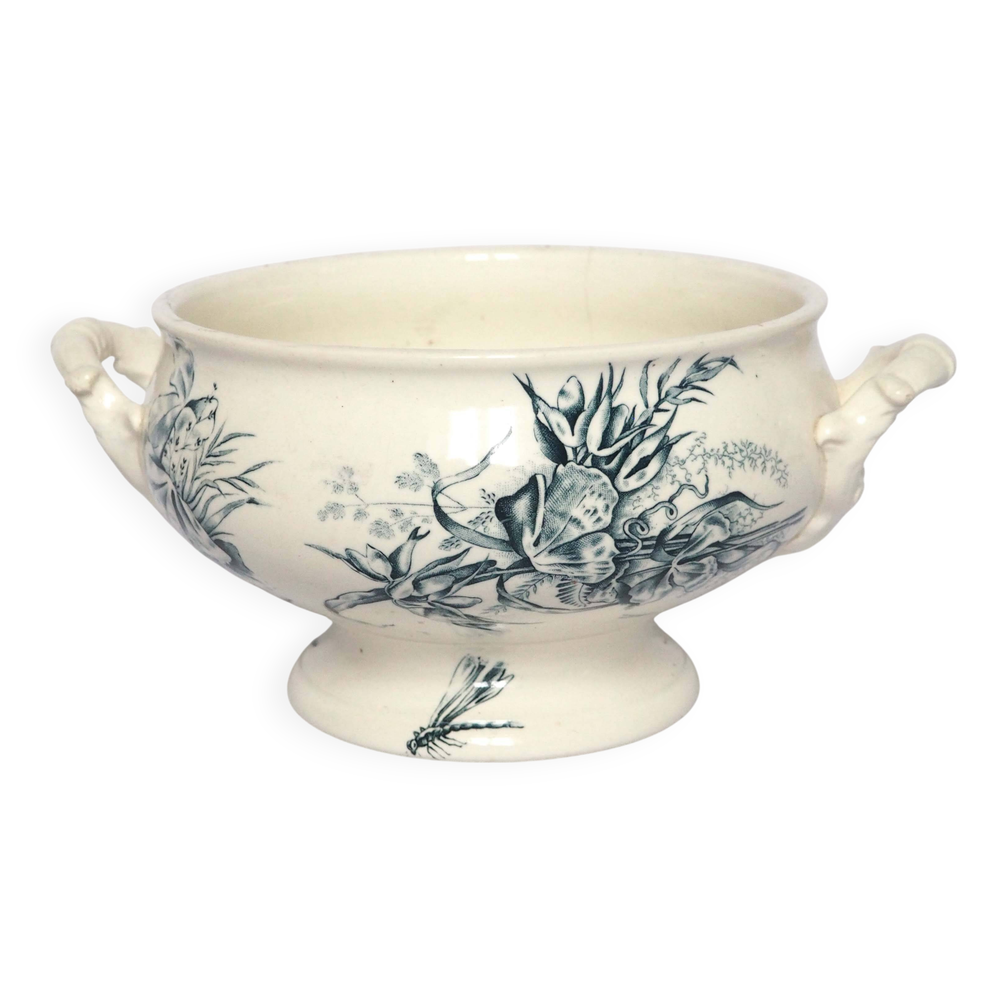 Dragonfly iron clay soup tureen