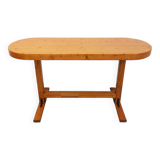 Oval table / vintage pine console from the 60s 70s