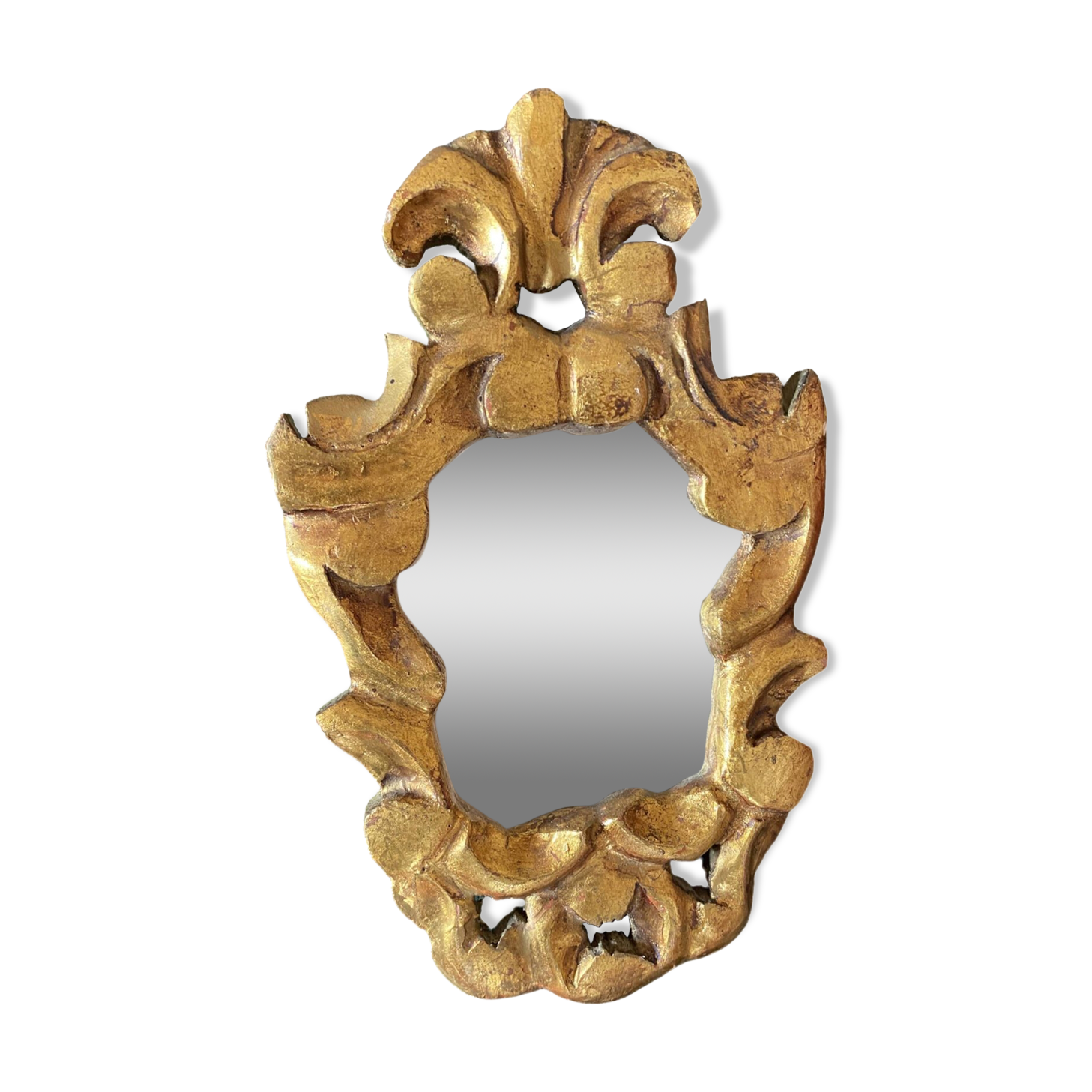 Small baroque gilded wood mirror.