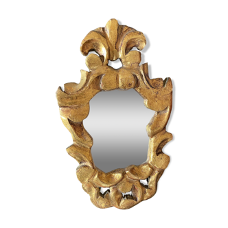 Small baroque gilded wood mirror.