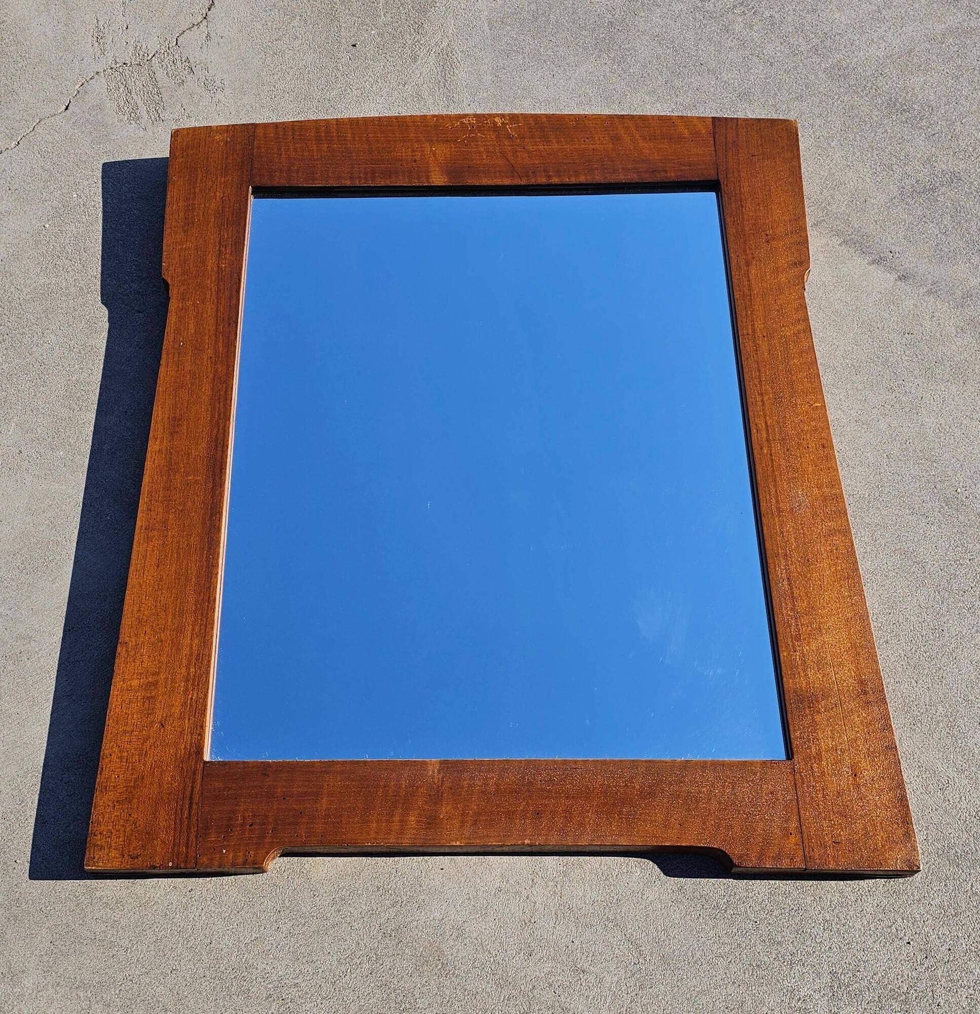 Art Nouveau wall mirror Vienna Secession in walnut frame