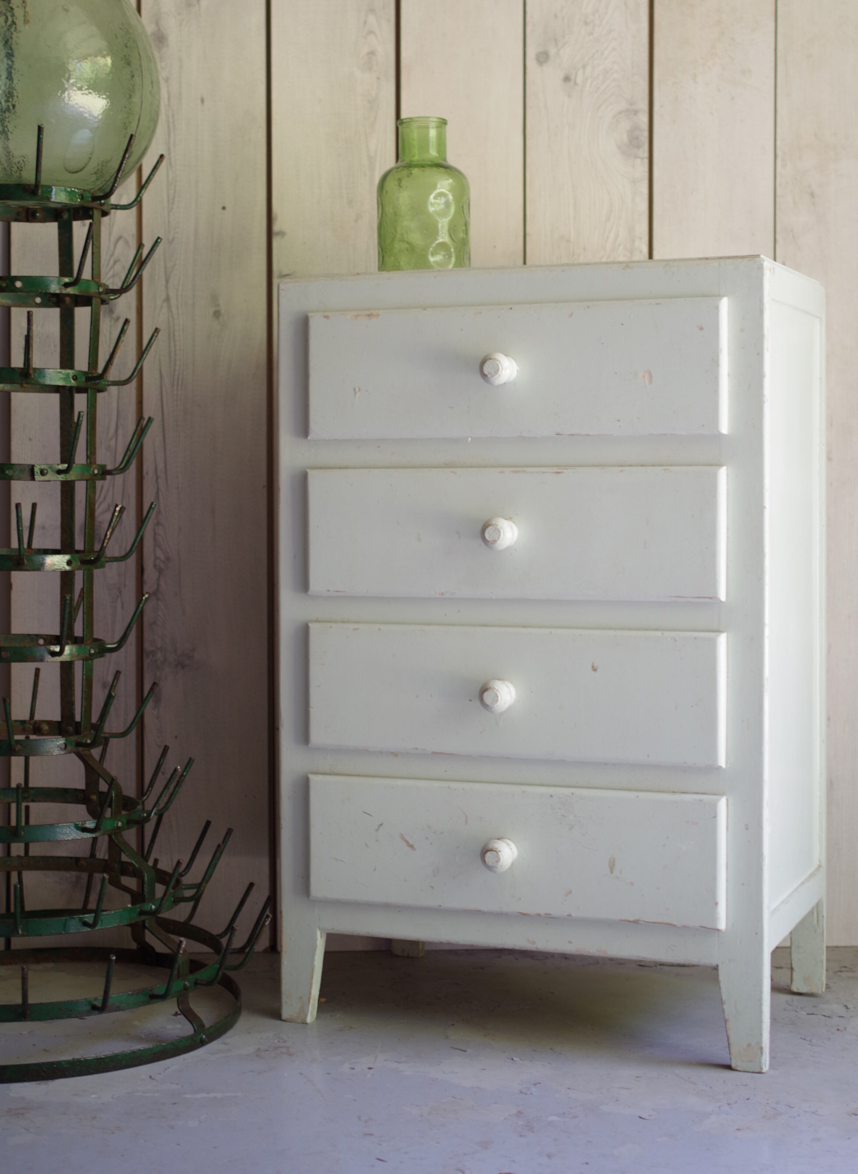 Chest of drawers small format light blue years 50-vintage chest-child storage