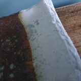 Brutalist ceramic pen holder, signed