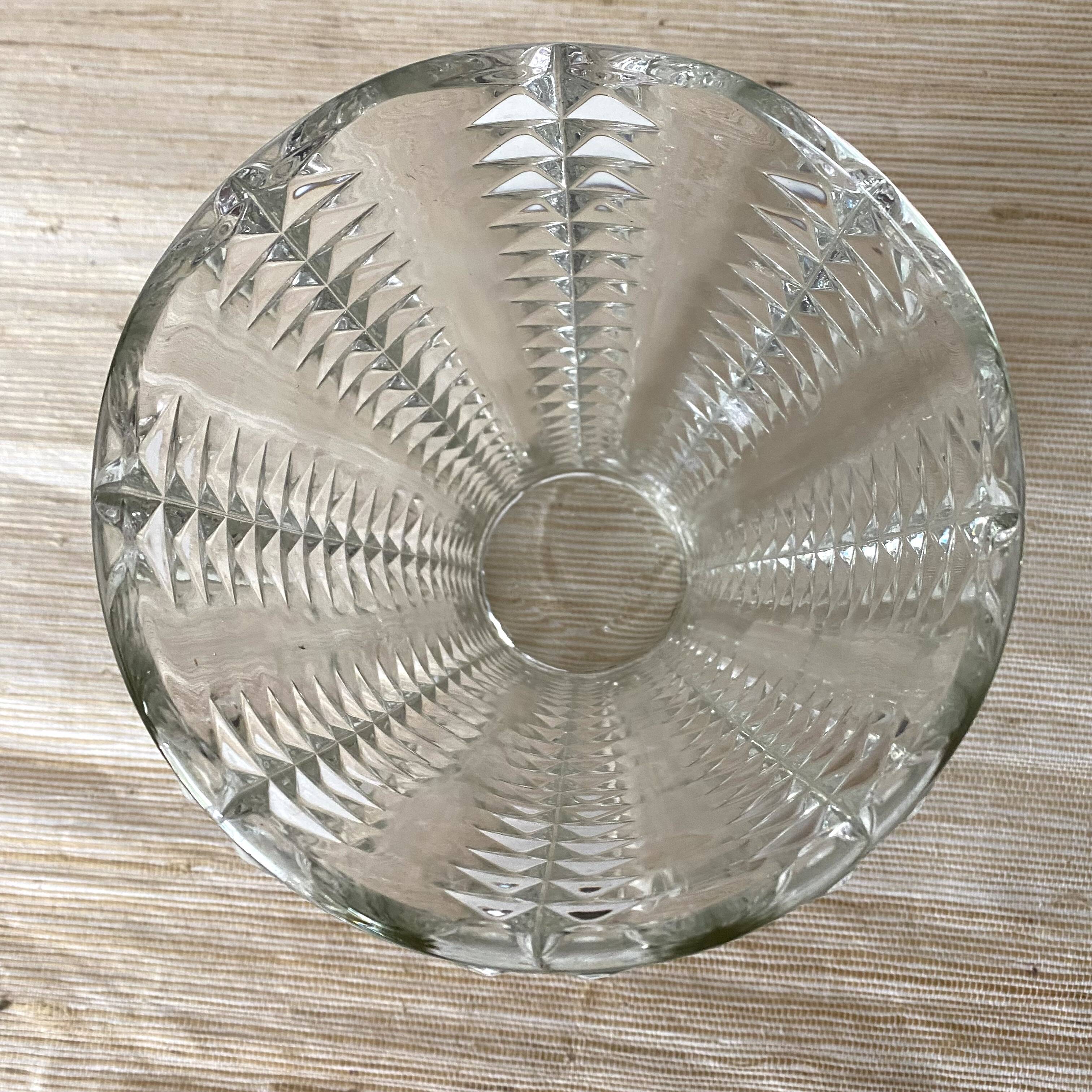 Grand Vase vintage en verre moulé 30 cm