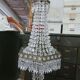 Hexagonal hot air balloon chandelier, glass pendilles, first half of the XX th