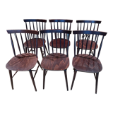 Set of 6 chairs in dark wood