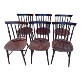 Set of 6 chairs in dark wood