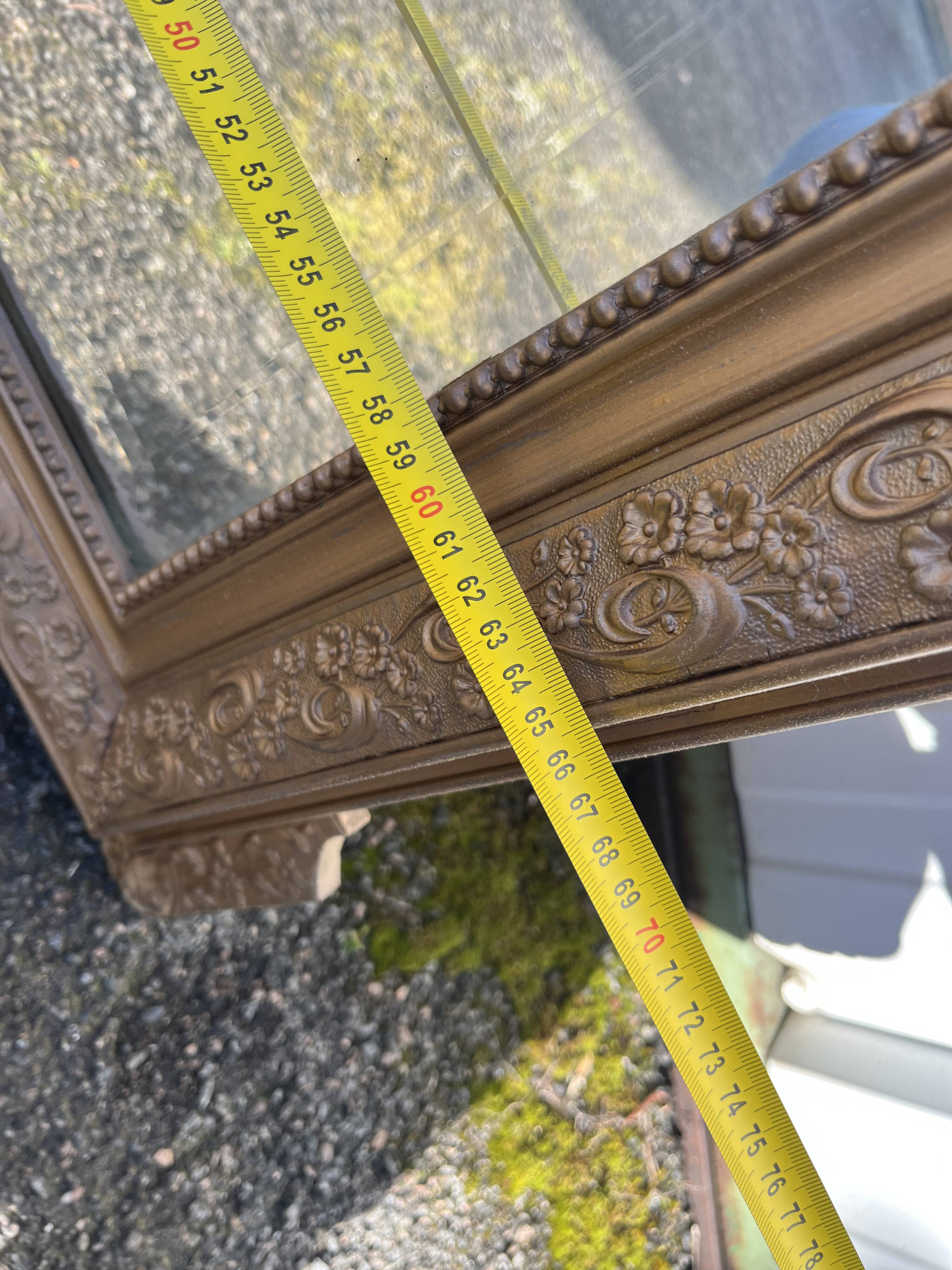 Grand Miroir Ancien Louis XVI – Bois Doré Sculpté à Décor
