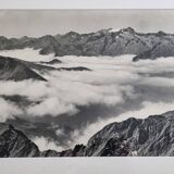 Panoramic photograph of the Pyrenees signed Alix, 49x35 cm framed.