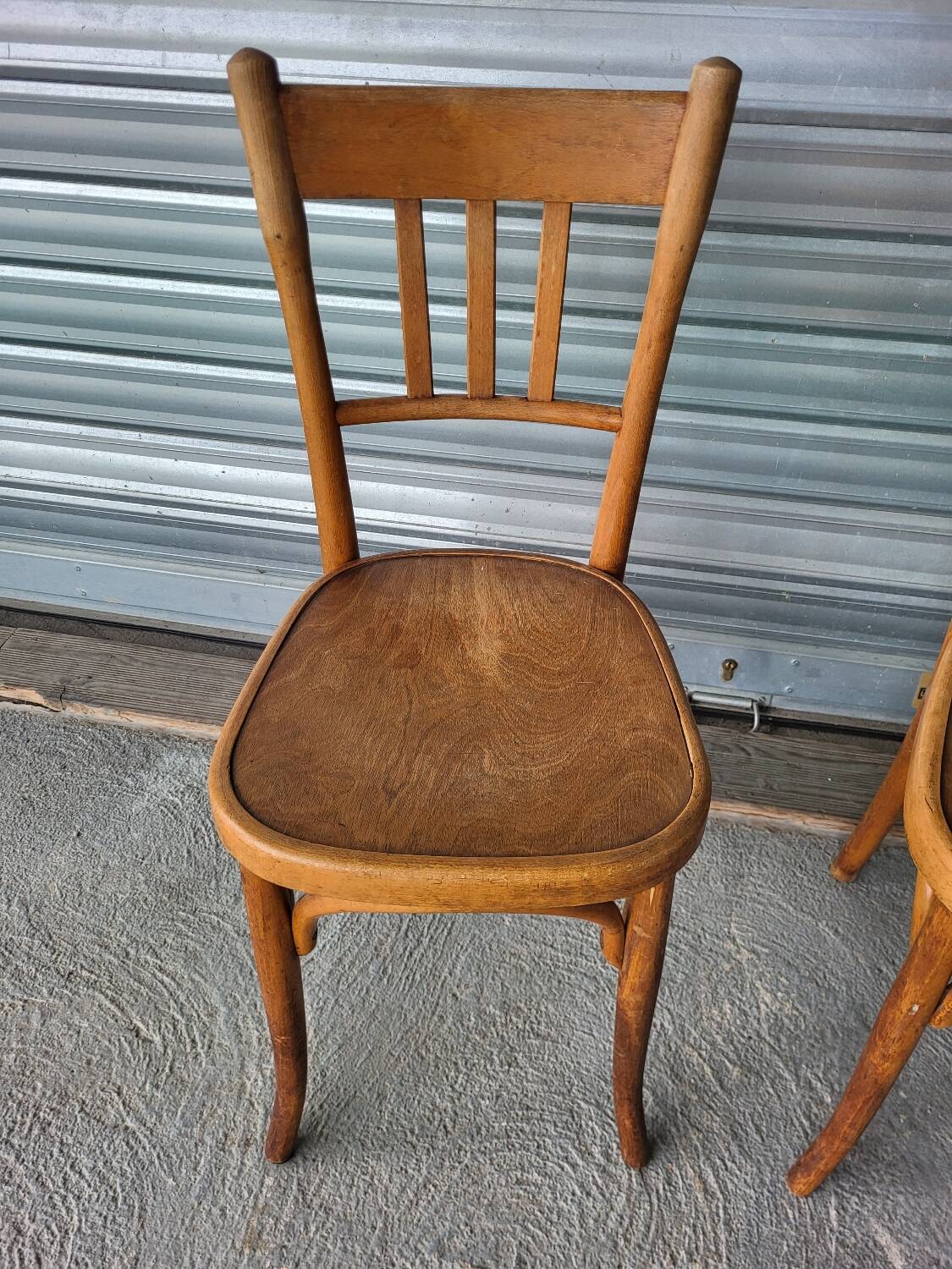 Pair of authentic antique Fischel Vintage bistro chairs