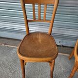 Paire d'authentiques anciennes chaises Bistrot signées Fischel Vintage