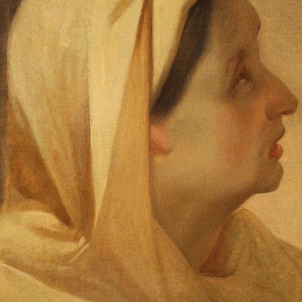 Oil painting on paper from the 19th century