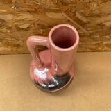 Antique Pink Ceramic Vase Glazed Black Decor Vintage