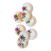 Lot de 8 assiettes à dessert vintage l'amandinoise