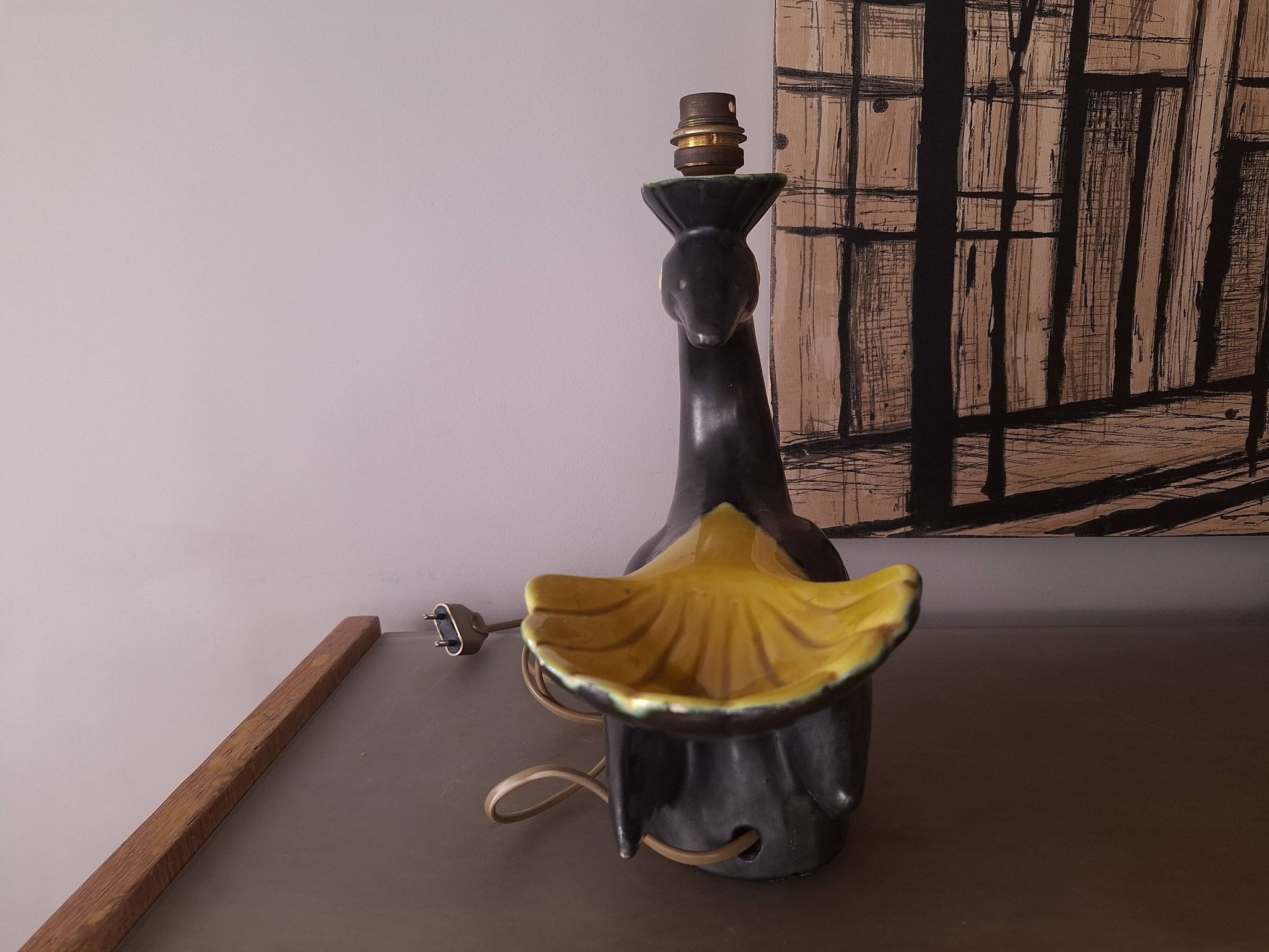 Pied de lampe en ceramique annees 50's