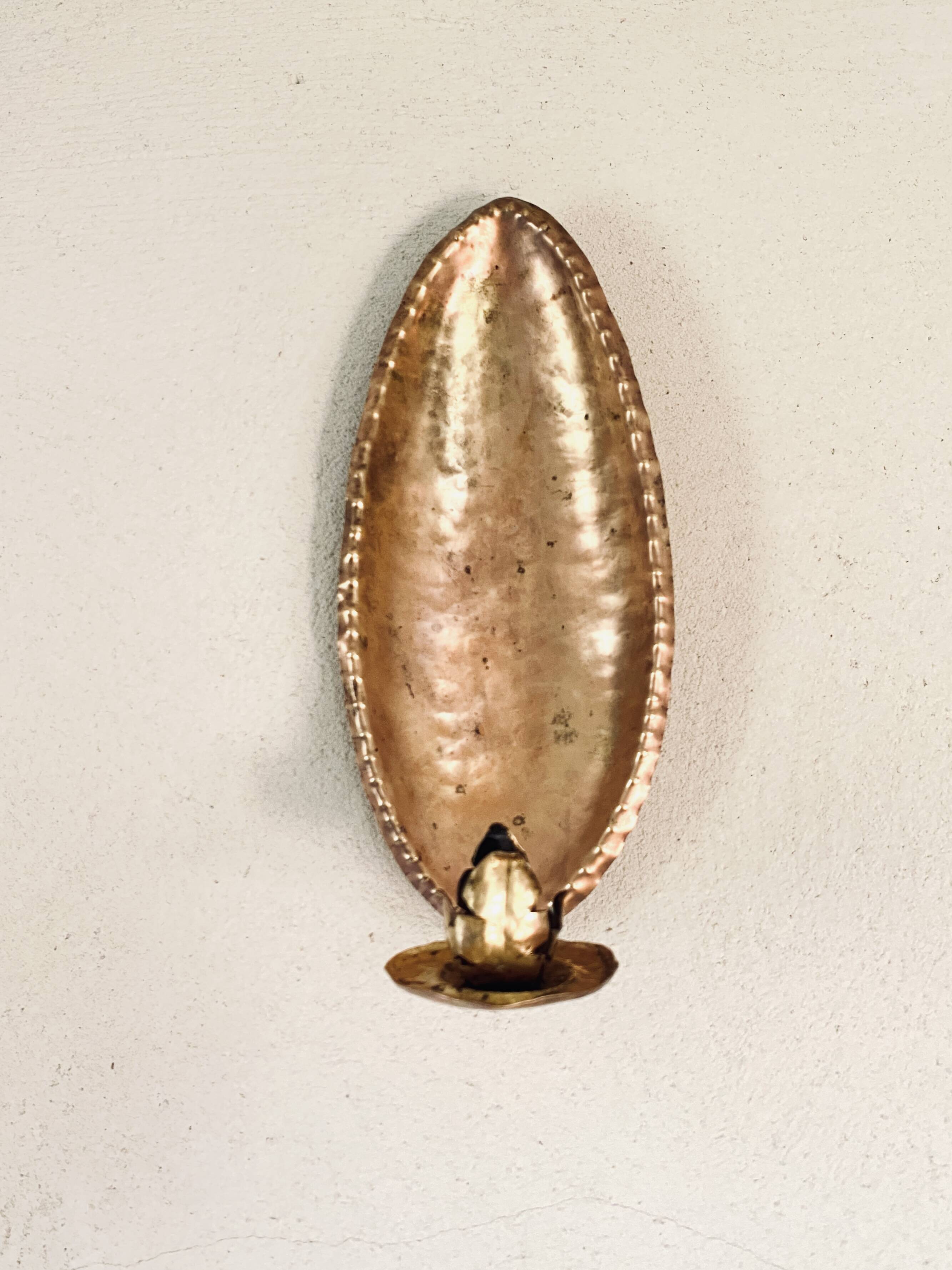 Reflector wall candle holder, brass