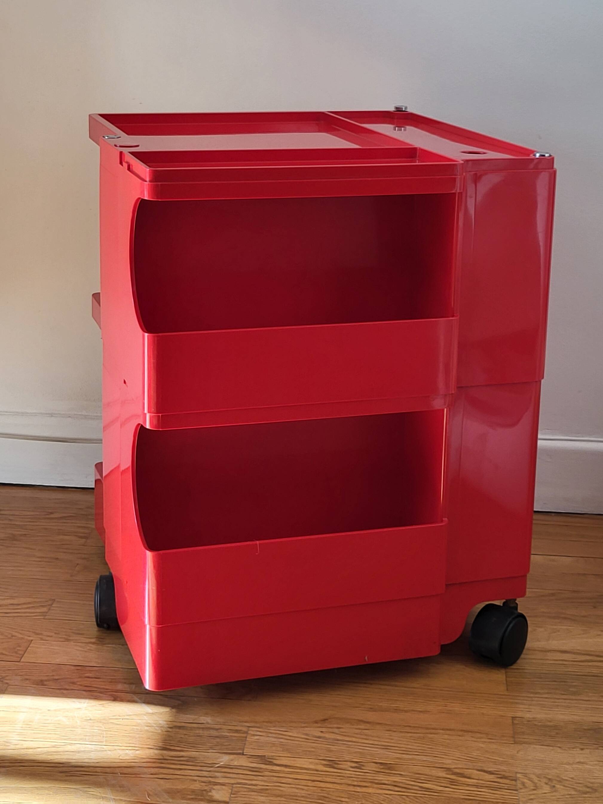 Joe Colombo Boby Red Plastic Serving Trolley for Bieffeplast Italy 1968 Space Age
