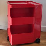 Joe Colombo Boby Red Plastic Serving Trolley for Bieffeplast Italy 1968 Space Age