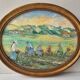 Oil Painting on Panel Landscape Flower Picking Pyrenees Gil Valota
